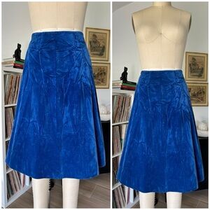 Mod 50’s/60’s Electric Blue Crush Velvet Skirt
